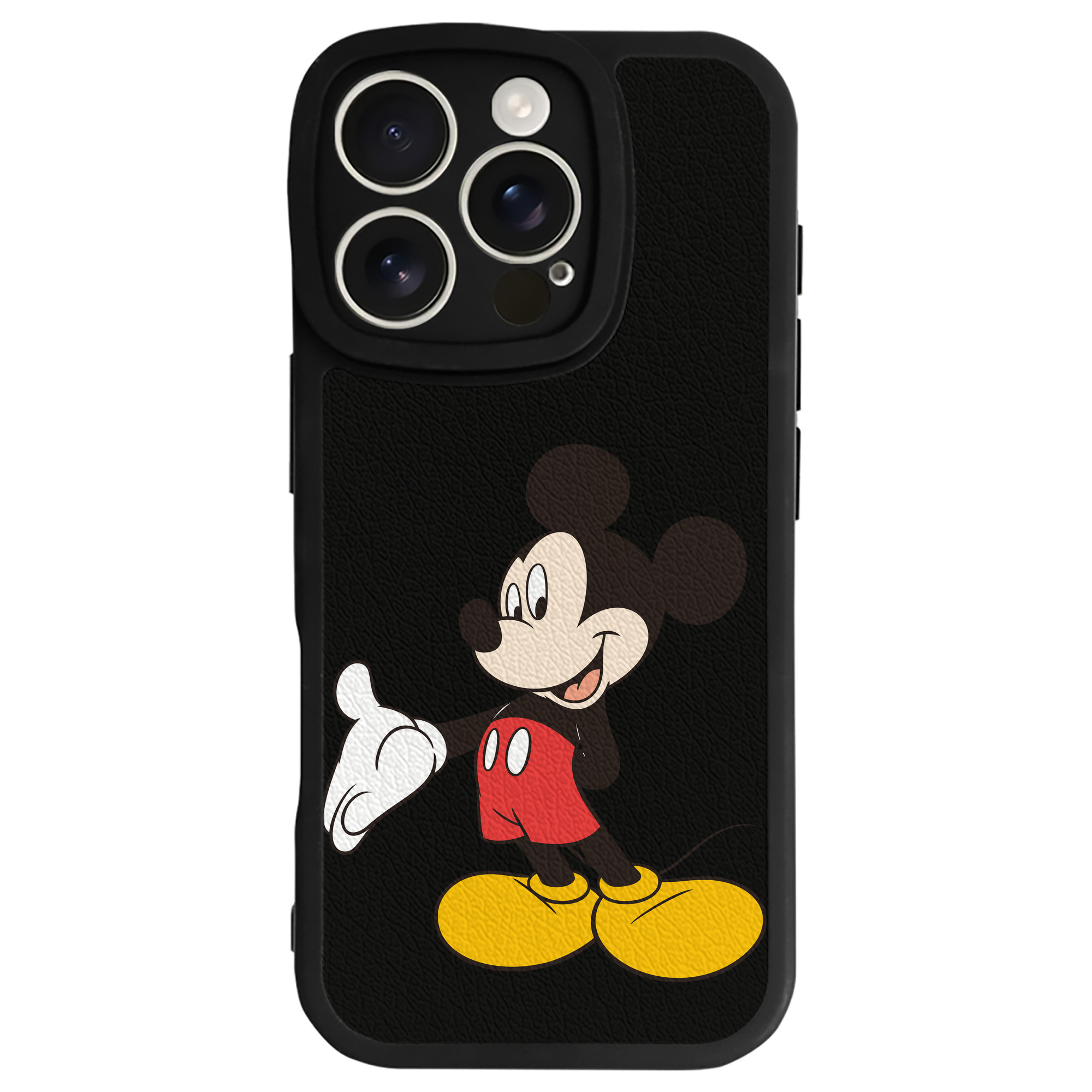 （画像用） ミッキーマウス Mickey Mouse 【iPhone 16シリーズ対応】シリコンスマホケース（レザー調） 材質：シリコン